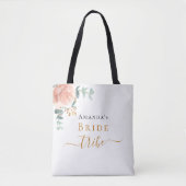 Bruid stam roze goud bloemige eucalyptus groen tote bag (Voorkant)