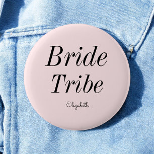Bruid Stam Roze Zwart Trouw Knoop Ronde Button 5,7 Cm
