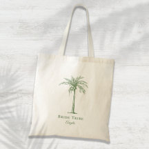 Bruid Stam Sage Groen Tropische Palmboom Custom