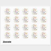 Bruid Stam Waterverf Ronde Sticker (Vel)