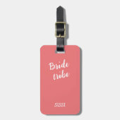 Bruid Stam Wit Schrift Trouw Bagage Label (Voorkant verticaal)
