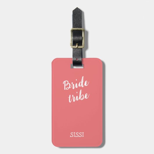 Bruid Stam Wit Script Trouw Bagage Label (Voorkant verticaal)