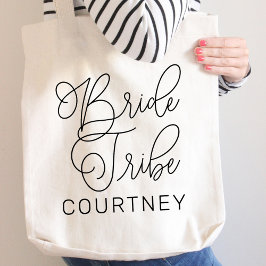 Bruid Stam Zwarte Moderne Script Op Maat Gemaakte  Tote Bag
