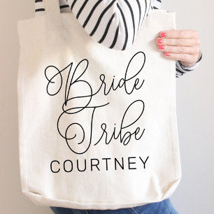 Bruid Stam Zwarte Moderne Script Op Maat Gemaakte  Tote Bag