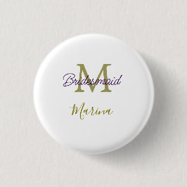 Bruid stamlogo bruiloft feest eenvoudig goud ronde button 3,2 cm