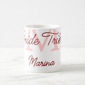 Bruid stamlogo rood vrijgezellenfeest eenvoudig mi koffiemok (Center)