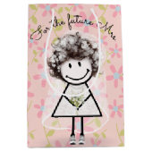 Bruid Stick Meisje in kantjurk en sneakers Medium Cadeauzakje (Voorkant)