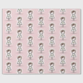 Bruid Stick Meisje In Sneakers Cadeaupapier (Vlak)