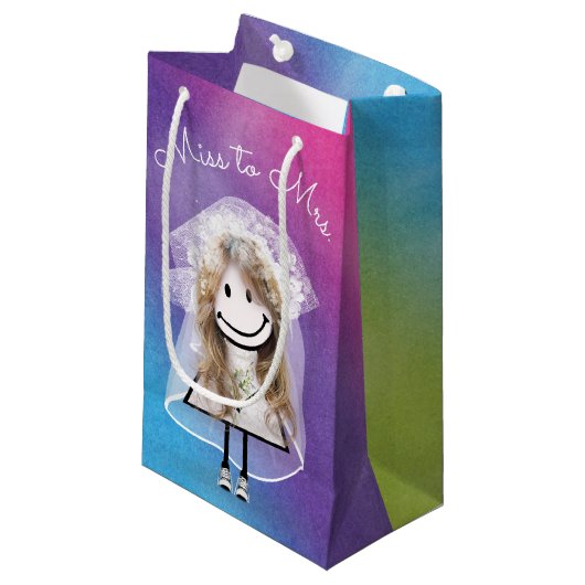Bruid Stick Meisje In Sneakers Klein Cadeauzakje (Voorkant Gekanteld)