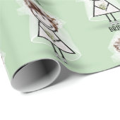 Bruid Stick Meisje in Sneakers op Groen Cadeaupapier (Rol Hoek)