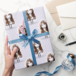 Bruid Stick Meisje In Sneakers op Hartjes  Cadeaupapier