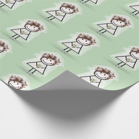 Bruid Stickfiguur in sneakers Cadeaupapier (Hoek)