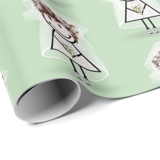 Bruid Stickfiguur in sneakers Cadeaupapier (Rol Hoek)