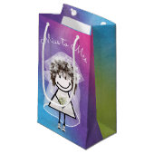 Bruid Stickfiguur in sneakers Klein Cadeauzakje (Voorkant Gekanteld)