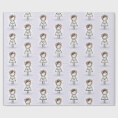 Bruid Stickfiguur in sneakers op harten Cadeaupapier (Vlak)