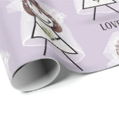 Bruid Stickfiguur Meisje met Bruidstekst op Paars Cadeaupapier (Rol Hoek)