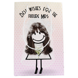 Bruid Stickfiguur Meisje Op Hartjes  Medium Cadeauzakje