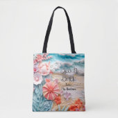 Bruid strand bruids feest oceaan blauw gepersonali tote bag (Voorkant)