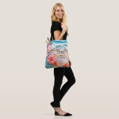 Bruid strand bruids feest oceaan blauw gepersonali tote bag (Op model)