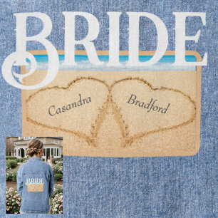 Bruid Strand Bruiloft 2 Hart in Zand Denim Jacket