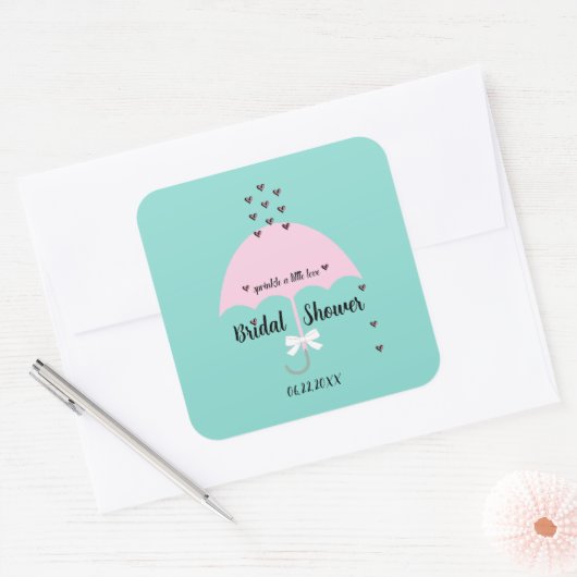 Bruid Strooi Een Beetje Liefde Bruiloft Feest Vierkante Sticker (Envelop)