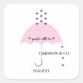 Bruid Strooi Een Beetje Liefde Roze Feest Persoonl Vierkante Sticker (Voorkant)