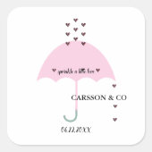 Bruid Strooi Kleine Liefde Roze Feest Persoonlijk Vierkante Sticker (Voorkant)