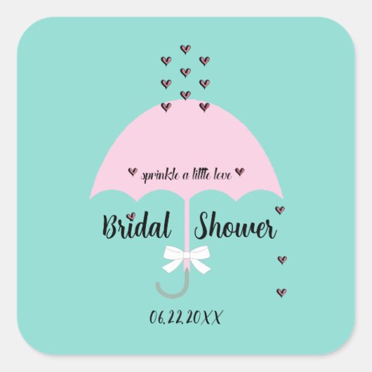 Bruid strooi wat liefde bridal shower vierkante sticker (Voorkant)