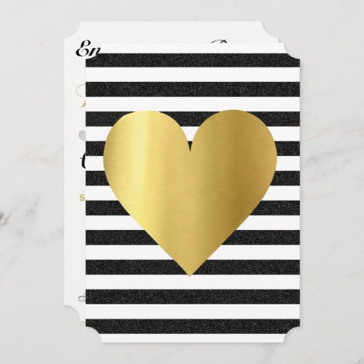 Bruid Summer Loving Zwart & Goud Soiree Tuinfeest Kaart (Voorkant / Achterkant)