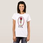 Bruid T-shirt met rode rozen (Voorkant volledig)
