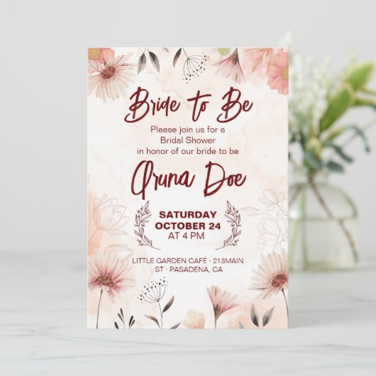 Bruid te worden zegen uitnodiging (Staand voorkant)