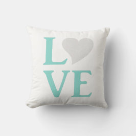 Bruid Teal Blauw & Wit Trouwdecoratie Kussen