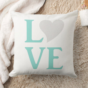 Bruid Teal Blauw & Witte Huwelijksdecoratie Kussen