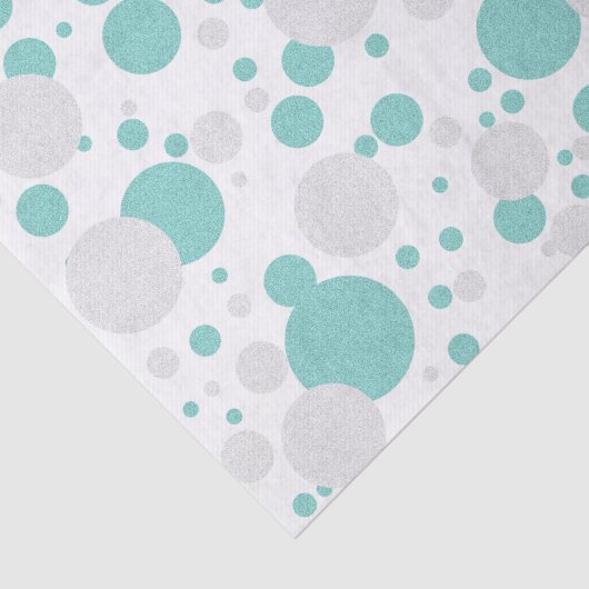 Bruid Teal Blauwe Stip Bruiloft Feest Tissuepapier (Detail)