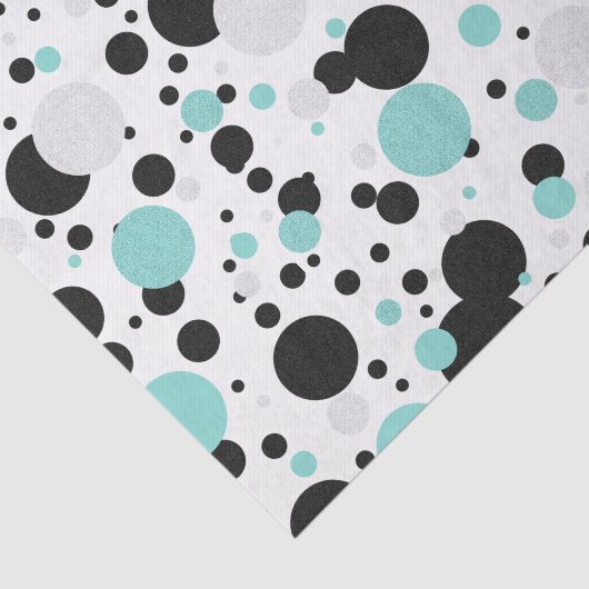 BRUID Teal Blauwe Stip Bruiloft Feest Tissuepapier (Detail)