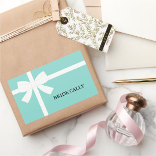 Bruid Teal Blauwe Tiara Feest Persoonlijk   Rechthoekige Sticker