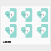 Bruid Teal Blauwe You & Me Suite Shower Feest Vierkante Sticker (Vel)