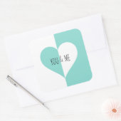 Bruid Teal Blue You & Me Suite Shower Feest Vierkante Sticker (Envelop)