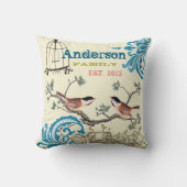 Bruid Teal Damast Mees Kooi Gevestigd D Kussen (Voorkant)