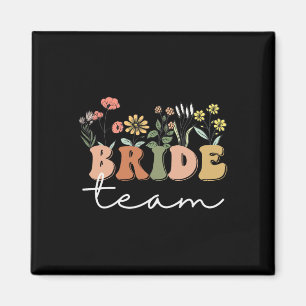 Bruid Team Wedding Bruid Wildflower Bachelorette P Magneet