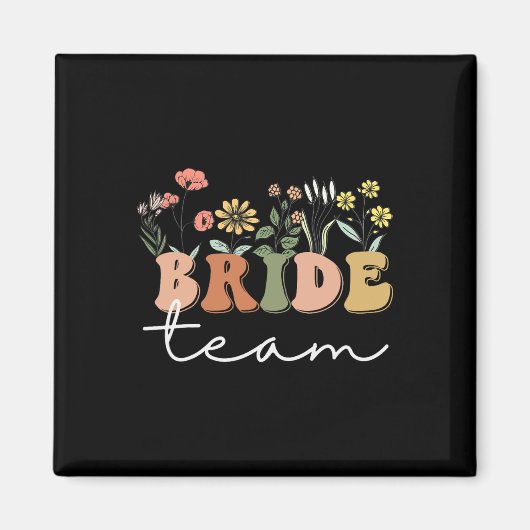 Bruid Team Wedding Bruid Wildflower Bachelorette P Magneet (Voorkant)