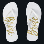 Bruid Teenslippers met Gold Folie Typografie<br><div class="desc">Bruid Teenslippers met Gold Folie Typografie</div>