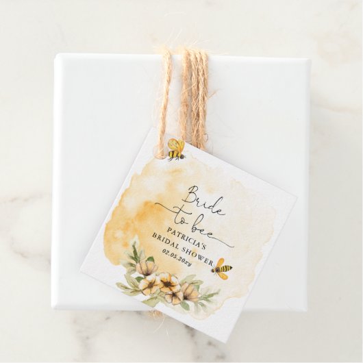 Bruid Tegen De Bij Honeybee Bloem Bruiloft Bedankjes Labels (In situ)