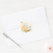 Bruid Tegen De Bij Honingbij Bloem Bruiloft Vierkante Sticker (Envelop)