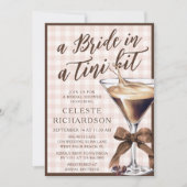 Bruid Tini Beetje Boog Espresso Martini Bruidsfees Kaart (Voorkant)