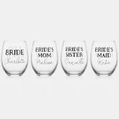 Bruid to be Bachelorette Party Ik doe Crew Wijnglas Zonder Voet (Voorkant)