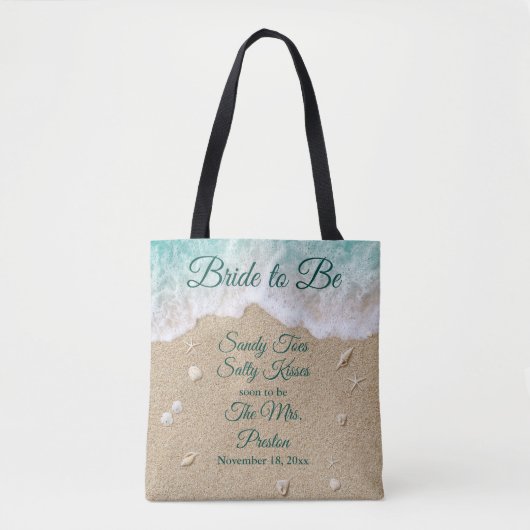 Bruid to Be Beach Waves Sandy Toes Tote Bag (Voorkant)
