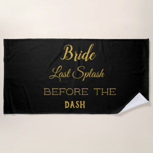 Bruid To Be Black Gold Bachelorette gepersonalisee Strandlaken
