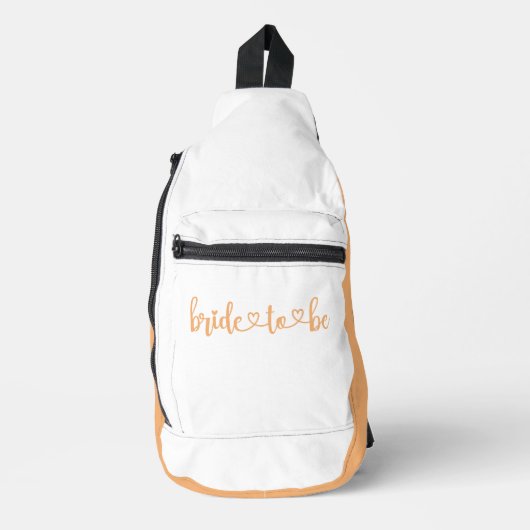 Bruid-to-be Compact Peach White Sling Bag (Voorkant)