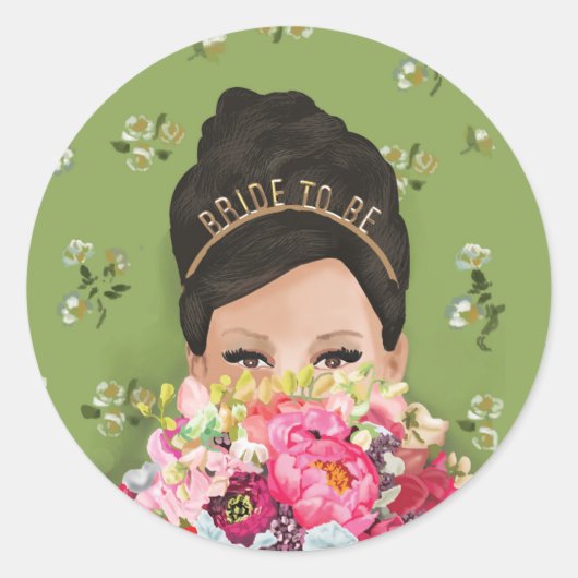 bruid-to-be envelop sealer ronde sticker (Voorkant)